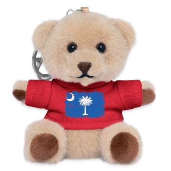 South Carolina Flag Distressed Vintage South - Teddy Keyring - red - Front