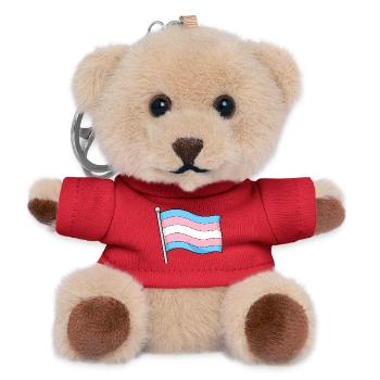Transgender Flag Pastellwelle - Teddy Schlüsselanhänger - Rot - Vorne
