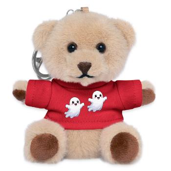 Kawaii Ghost Joy Print - Teddy Keyring - red - Front