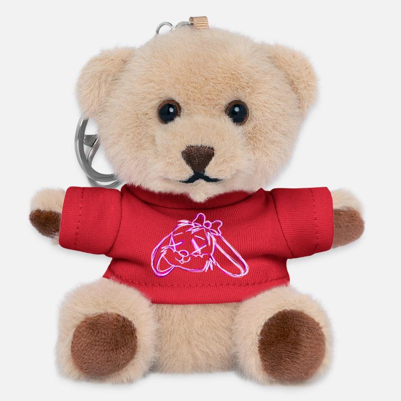 Dead Bunny Pink - Teddy Keyring - red