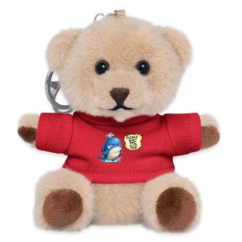 Blue Whale Humor Ocean Vacation - Teddy Keyring - red - Front