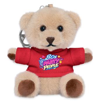 80s Party People Neon Retro - Teddy Keyring - red - Front