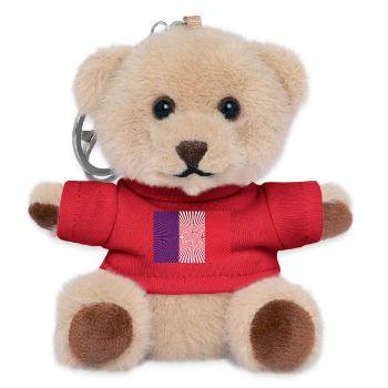 French Flag Ray Effect - Teddy Keyring - red - Front