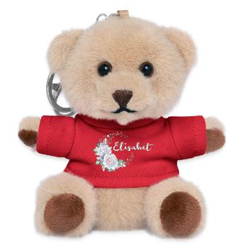 Elisabet Flower Wreath Watercolor - Teddy Keyring - red - Front