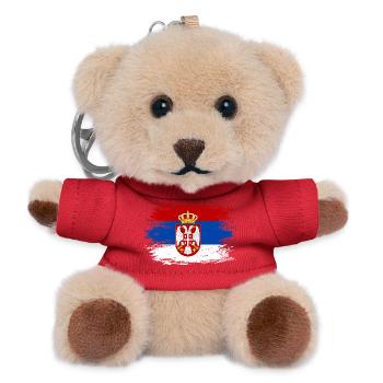 Serbia flag used - Teddy Keyring - red - Front