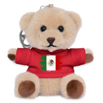 Mexico flag used - Teddy Keyring - red - Front