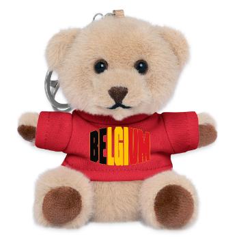 Belgium Fussball Shirt, Belgian Fan Design - Teddy Schlüsselanhänger - Rot - Vorne