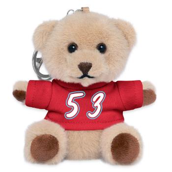 53 Zahl symbol - Teddy Schlüsselanhänger - Rot - Vorne