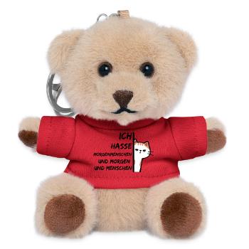 ICH HASSE MORGENMENSCHEN UND MORGEN UND MENSCHEN - Teddy Schlüsselanhänger - Rot - Vorne