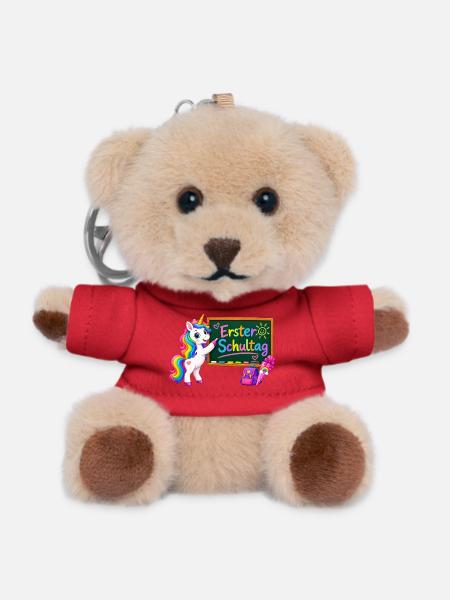 Erster Schultag Unicorn - Teddy Schlüsselanhänger - Rot