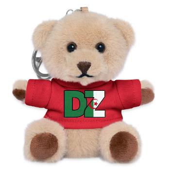 DZ Algerien Flaggentypografie - Teddy Schlüsselanhänger - Rot - Vorne