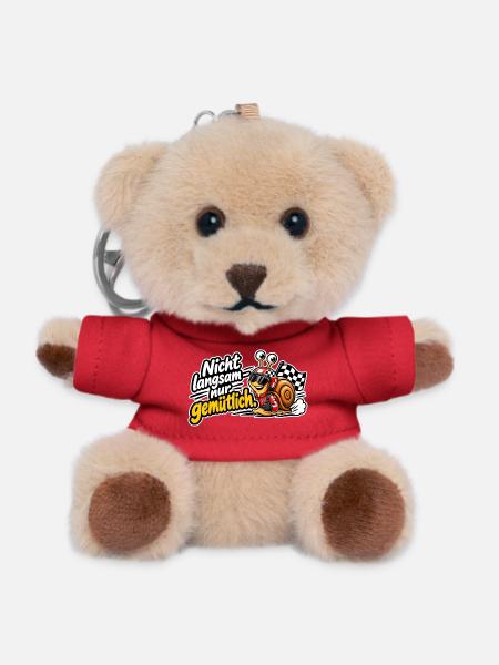 Nicht Langsam nur Gemütlich - Teddy Schlüsselanhänger - Rot