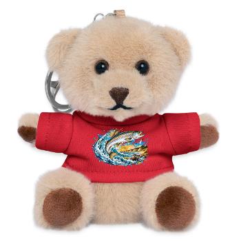 Meerforelle farbig Wellen - Teddy Schlüsselanhänger - Rot - Vorne