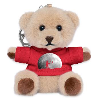 Angler Angeln Mond - Teddy Schlüsselanhänger - Rot - Vorne