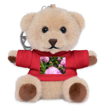 Rosa Dahlie mit Schnake – Makro Naturfotografie - Teddy Schlüsselanhänger - Rot - Vorne