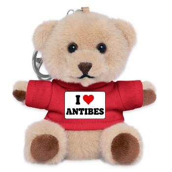 Ich liebe Antibes, ich liebe Antibes, Geographie-Geschenk - Teddy Schlüsselanhänger - Rot - Vorne