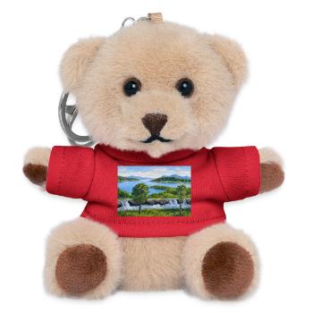 Flusslandschaft mit Wasserfall - Teddy Schlüsselanhänger - Rot - Vorne