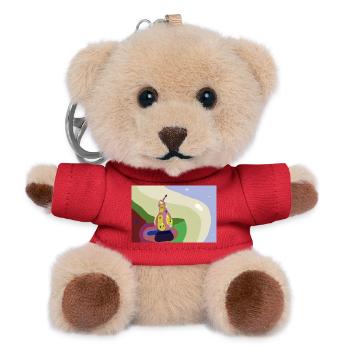 Abstrakte Birne in Pastellen - Teddy Schlüsselanhänger - Rot - Vorne