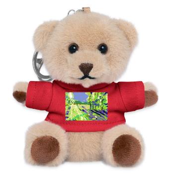 Impressionistische Sonnenlandschaft - Teddy Schlüsselanhänger - Rot - Vorne