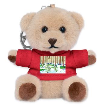 Winterwaldimpressionismus - Teddy Schlüsselanhänger - Rot - Vorne