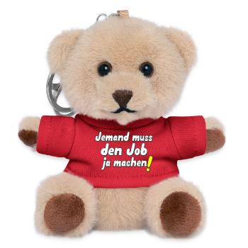 Jemand muss den Job ja machen! - Teddy Schlüsselanhänger - Rot - Vorne