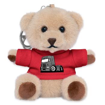LKW Laster Fahrzeug Berufskraftfahrer - Teddy Schlüsselanhänger - Rot - Vorne