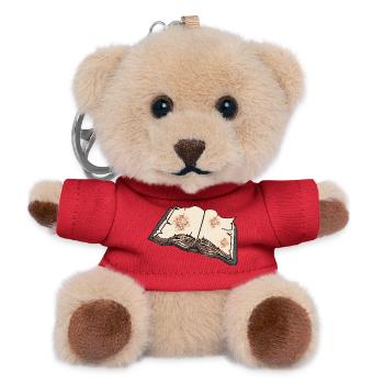 Open an old book, read - Teddy Keyring - red - Front