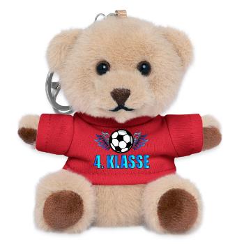 4. Klasse Hobby Fußball - VIERTKLÄSSLER - Teddy Schlüsselanhänger - Rot - Vorne