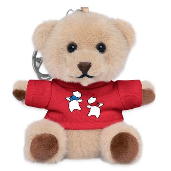 Polar bears - Teddy Keyring - red - Front