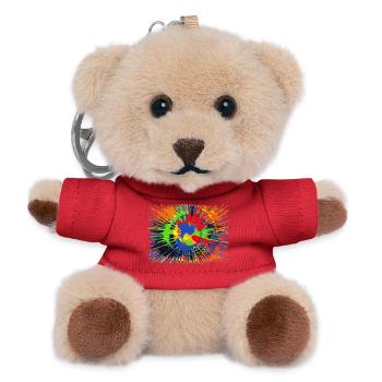 Blobs of colour - Teddy Keyring - red - Front
