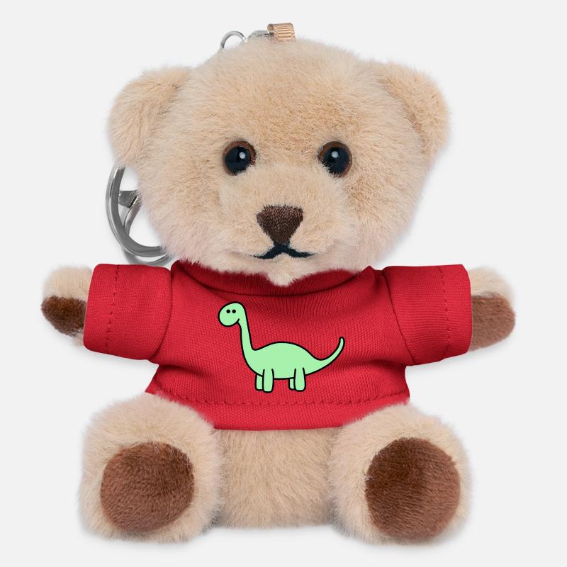 Dino - Teddy Keyring - red