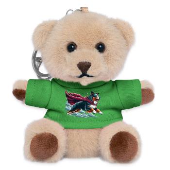 Super Dog Australian Shepherd Sheppie Gift - Teddy Keyring - green - Front