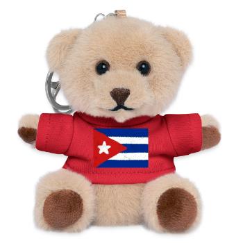 Drapeau de Cuba - Porte-clés ourson - rouge - Devant