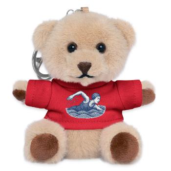 Vintage Swimmer Illustration - Teddy Keyring - red - Front