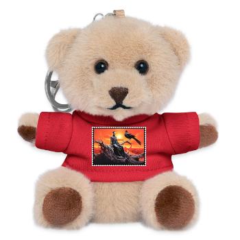 Dark fantasy raven and sunset surreal - Teddy Keyring - red - Front