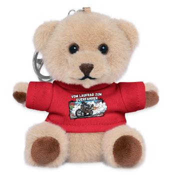 Vom Laufrad zum Querfahrer - Teddy Schlüsselanhänger - Rot - Vorne