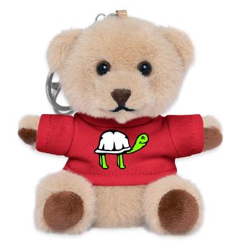 Turtle long neck smiling happy funny - Teddy Keyring - red - Front