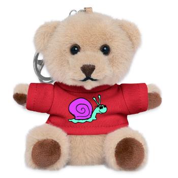 Schnecke Sonnenbrille Cool schwarze Brille Lächeln - Teddy Schlüsselanhänger - Rot - Vorne