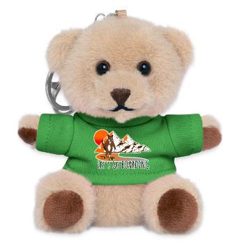The longboard cat skates into the sunset - Teddy Keyring - green - Front