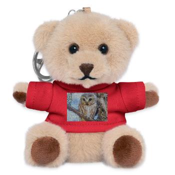 Nächtliche Eulen-Mosaik - Teddy Schlüsselanhänger - Rot - Vorne