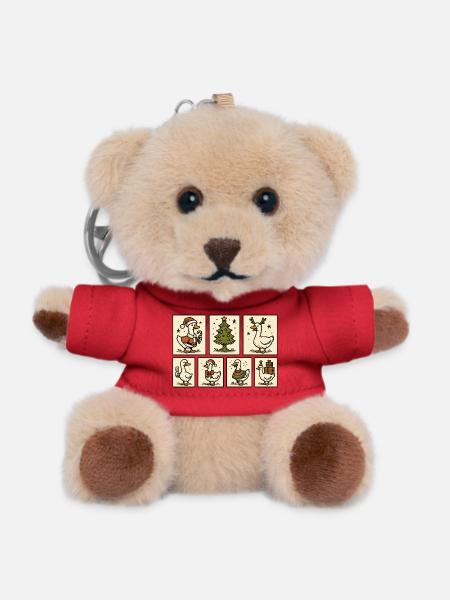 Gans Weihnachten Lustig Santa Feiertag Weihnachten - Teddy Schlüsselanhänger - Rot