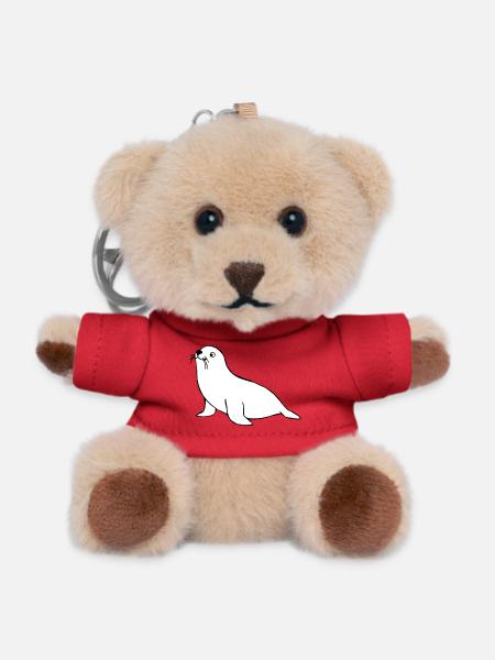 Seehund Robben T-shirt Geschenk Norddeutschland - Teddy Schlüsselanhänger - Rot