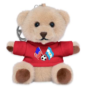 Fußball Argentinien gegen USA - Teddy Schlüsselanhänger - Rot - Vorne