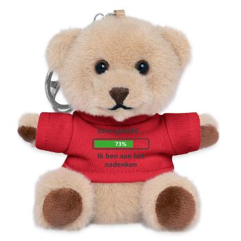Geduldig... Ich denke nach - Teddy Schlüsselanhänger - Rot - Vorne