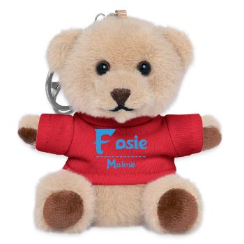 Fosie – Malmö Sky Blue Design - Teddy Keyring - red - Front