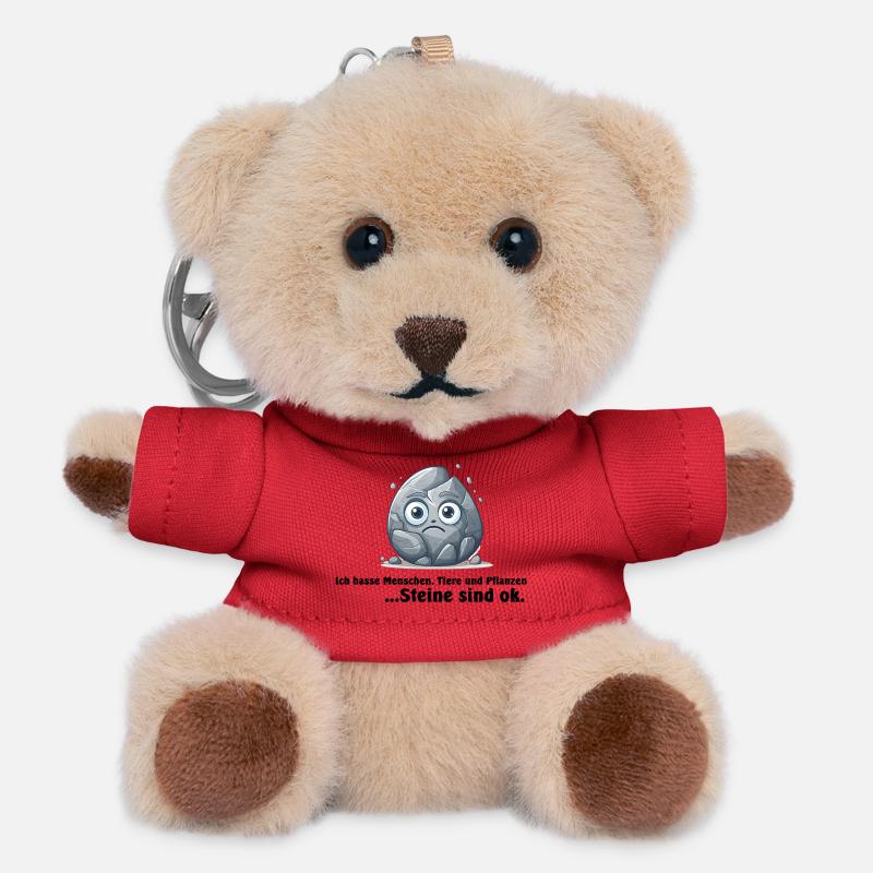Stone, I hate people, animals and plants... - Teddy Keyring - red