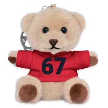 6 7 – Flemish Youth Word Design - Teddy Keyring - red - Front