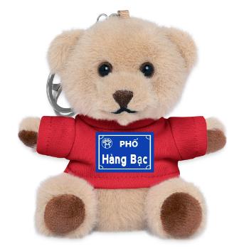 Silver Road in Hanoi Vietnam - Teddy Keyring - red - Front