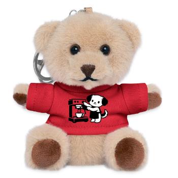 Barista-Hund supersüß - Teddy Schlüsselanhänger - Rot - Vorne