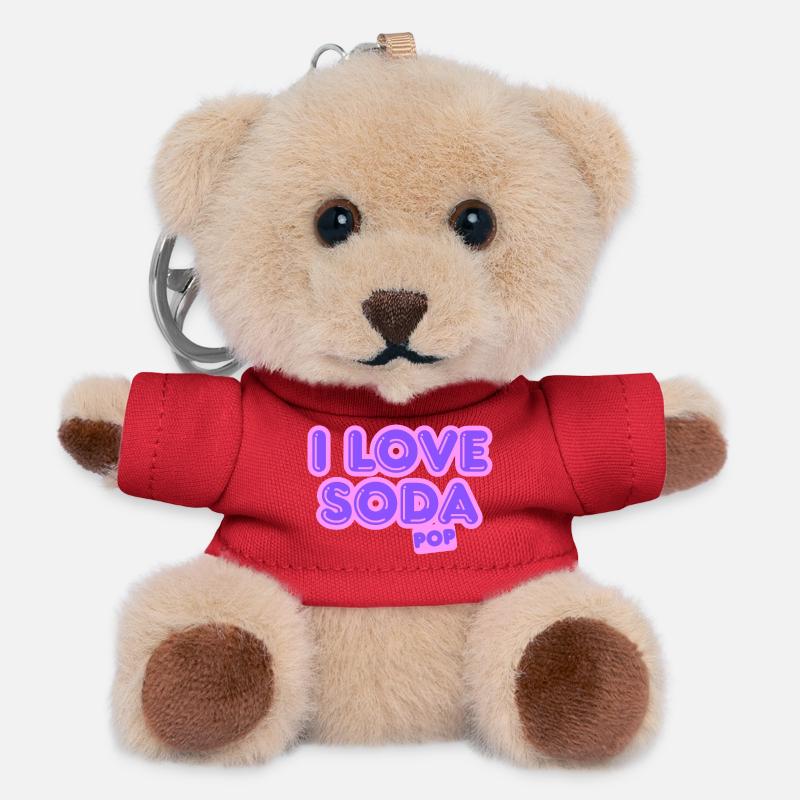 J'adore les sodas - Porte-clés ourson - rouge